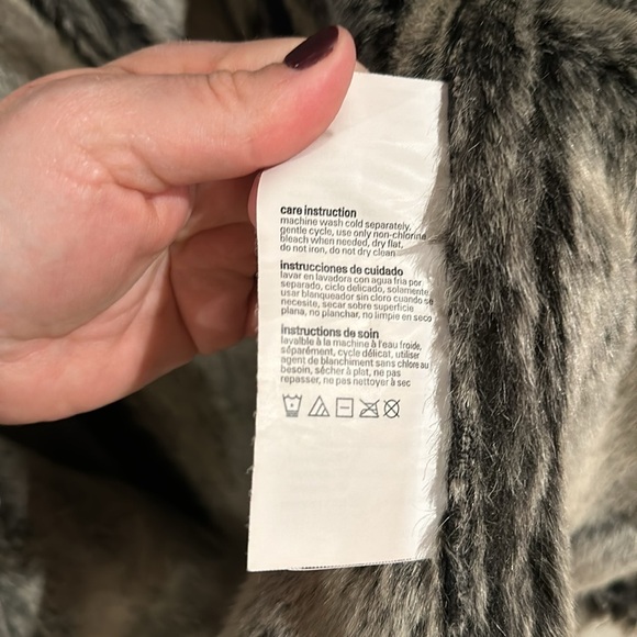 Espirit Collection faux fur suede button up winter coat size medium - Picture 9 of 11